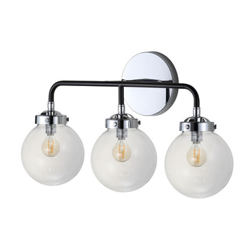 Caleb Brass Vanity Wall Sconce Clear